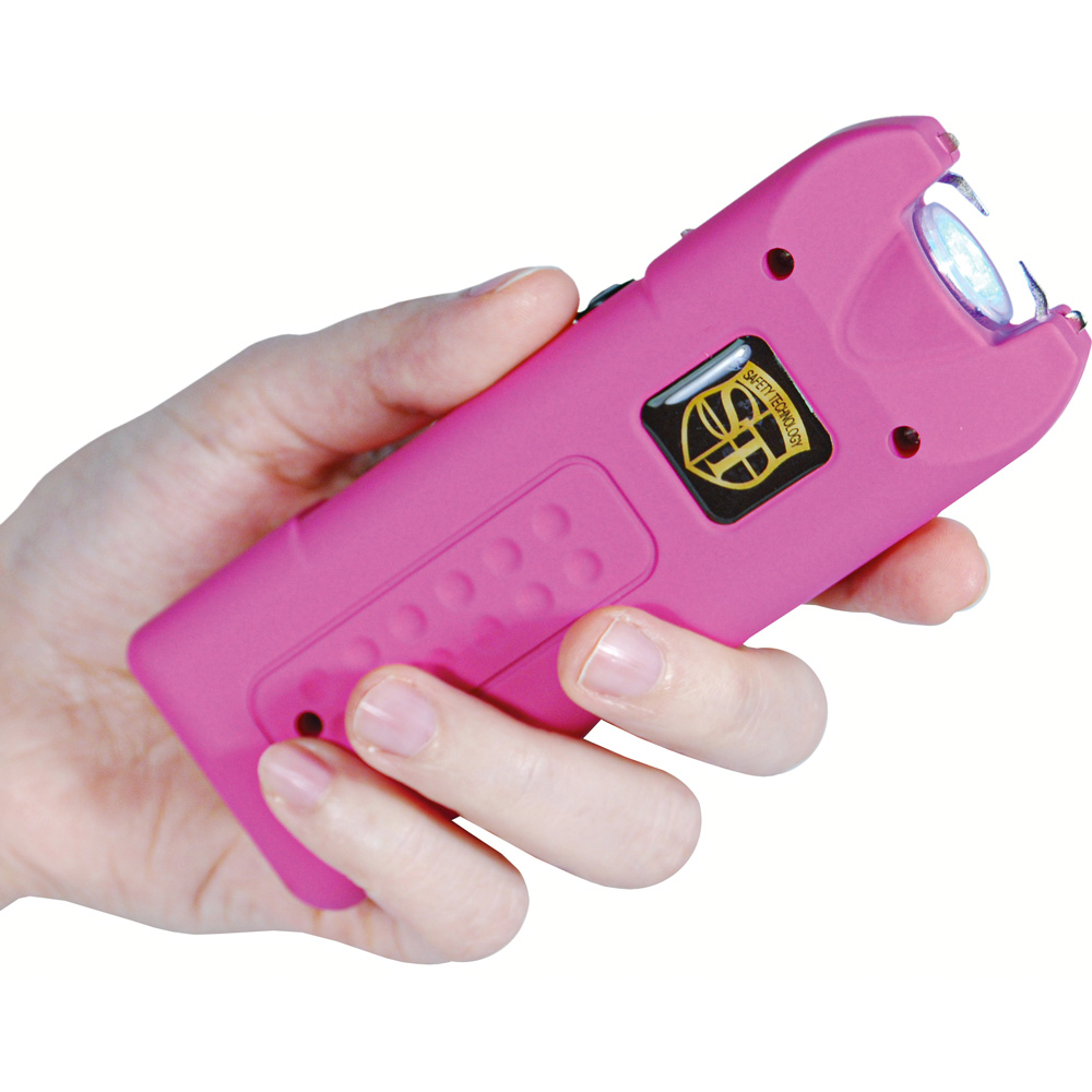 80,000,000 volt MultiGuard Stun Gun Alarm and Flashlight with Built in Charger Pink view 4